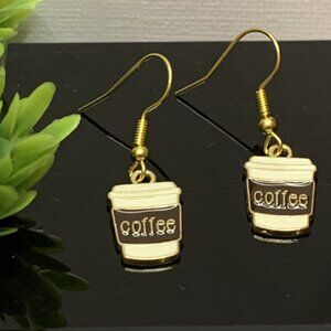 Coffee Earring, Funny Food Earring, Gift Idea, Silly Earring, Coffee Jewelry